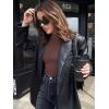 imageREORIA Womens Long Sleeve Mock Turtle Neck Tops Fall Winter Basic Double Lined Layering Lightweight Slim Fitted ShirtsCoffee
