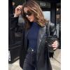 imageREORIA Womens Long Sleeve Mock Turtle Neck Tops Fall Winter Basic Double Lined Layering Lightweight Slim Fitted ShirtsDeep Blue