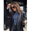 imageREORIA Womens Long Sleeve Mock Turtle Neck Tops Fall Winter Basic Double Lined Layering Lightweight Slim Fitted ShirtsGrey Blue