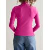 imageREORIA Womens Long Sleeve Mock Turtle Neck Tops Fall Winter Basic Double Lined Layering Lightweight Slim Fitted ShirtsHot Pink