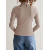 imageREORIA Womens Long Sleeve Mock Turtle Neck Tops Fall Winter Basic Double Lined Layering Lightweight Slim Fitted ShirtsLight Brown