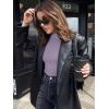 imageREORIA Womens Long Sleeve Mock Turtle Neck Tops Fall Winter Basic Double Lined Layering Lightweight Slim Fitted ShirtsPurple
