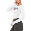 imageREORIA Womens Sexy Crew Neck Long Sleeve Basic Layering T Shirts Slim Fitted Lightweight Y2K Going Out Crop TopWhite