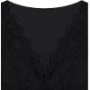 imageREORIA Womens Sexy VNeck Long Sleeve Shirts Double Lined Slim Fitted Trendy Lace Y2K Going Out Crop TopBlack