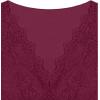 imageREORIA Womens Sexy VNeck Long Sleeve Shirts Double Lined Slim Fitted Trendy Lace Y2K Going Out Crop TopBurdundy