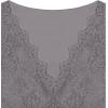 imageREORIA Womens Sexy VNeck Long Sleeve Shirts Double Lined Slim Fitted Trendy Lace Y2K Going Out Crop TopDeep Grey