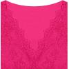 imageREORIA Womens Sexy VNeck Long Sleeve Shirts Double Lined Slim Fitted Trendy Lace Y2K Going Out Crop TopNeon Rose Red