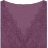 imageREORIA Womens Sexy VNeck Long Sleeve Shirts Double Lined Slim Fitted Trendy Lace Y2K Going Out Crop TopPurple