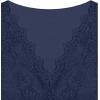 imageREORIA Womens Sexy VNeck Long Sleeve Shirts Double Lined Slim Fitted Trendy Lace Y2K Going Out Crop TopStarry Blue