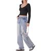 imageREORIA Womens V Neck Long Sleeve Slim Fitted Crop Tops Soft Layering Basic Shirt 2024 Fall Going Out TopBlack