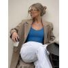 imageREORIA Womens V Neck Long Sleeve Slim Fitted Crop Tops Soft Layering Basic Shirt 2024 Fall Going Out TopBlue
