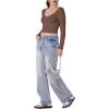 imageREORIA Womens V Neck Long Sleeve Slim Fitted Crop Tops Soft Layering Basic Shirt 2024 Fall Going Out TopCoffee