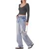 imageREORIA Womens V Neck Long Sleeve Slim Fitted Crop Tops Soft Layering Basic Shirt 2024 Fall Going Out TopDeep Grey