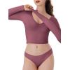 imageREORIA Womens V Neck Long Sleeve Slim Fitted Crop Tops Soft Layering Basic Shirt 2024 Fall Going Out TopMasala