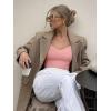imageREORIA Womens V Neck Long Sleeve Slim Fitted Crop Tops Soft Layering Basic Shirt 2024 Fall Going Out TopPink