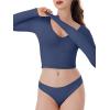 imageREORIA Womens V Neck Long Sleeve Slim Fitted Crop Tops Soft Layering Basic Shirt 2024 Fall Going Out TopStarry Blue
