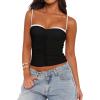 imageREORIA Womens Sexy Sweetheart Neck Going Out Tank Top Adjustable Spaghetti Straps Mesh Ruched Cami Tank Y2k Summer OutfitsBlack