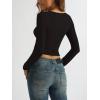 imageREORIA Womens Basic Square Neck Long Sleeve Shirts Double Lined Tops Tight Shirts Fall Outfits 2025Black