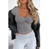 imageREORIA Womens Cute Ruched Sweetheart Neck Short Sleeve Going Out Y2K Trendy T Shirts Crop Tops TeesDark Grey