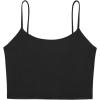 imageREORIA Womens Sexy Adjustable Spaghetti Strap Double Lined Seamless Camisole Tank Yoga Basic Crop TopsBlack