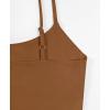 imageREORIA Womens Sexy Adjustable Spaghetti Strap Double Lined Seamless Camisole Tank Yoga Basic Crop TopsBrown