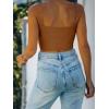 imageREORIA Womens Sexy Adjustable Spaghetti Strap Double Lined Seamless Camisole Tank Yoga Basic Crop TopsBrown