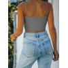 imageREORIA Womens Sexy Adjustable Spaghetti Strap Double Lined Seamless Camisole Tank Yoga Basic Crop TopsDeep Grey