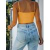 imageREORIA Womens Sexy Adjustable Spaghetti Strap Double Lined Seamless Camisole Tank Yoga Basic Crop TopsGolden