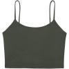 imageREORIA Womens Sexy Adjustable Spaghetti Strap Double Lined Seamless Camisole Tank Yoga Basic Crop TopsGrey