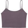 imageREORIA Womens Sexy Adjustable Spaghetti Strap Double Lined Seamless Camisole Tank Yoga Basic Crop TopsGrey Purple