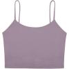 imageREORIA Womens Sexy Adjustable Spaghetti Strap Double Lined Seamless Camisole Tank Yoga Basic Crop TopsHazy Lilac