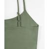 imageREORIA Womens Sexy Adjustable Spaghetti Strap Double Lined Seamless Camisole Tank Yoga Basic Crop TopsOlive Green