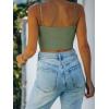 imageREORIA Womens Sexy Adjustable Spaghetti Strap Double Lined Seamless Camisole Tank Yoga Basic Crop TopsOlive Green