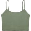 imageREORIA Womens Sexy Adjustable Spaghetti Strap Double Lined Seamless Camisole Tank Yoga Basic Crop TopsOlive Green