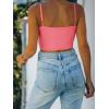 imageREORIA Womens Sexy Adjustable Spaghetti Strap Double Lined Seamless Camisole Tank Yoga Basic Crop TopsPeach Pink