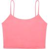 imageREORIA Womens Sexy Adjustable Spaghetti Strap Double Lined Seamless Camisole Tank Yoga Basic Crop TopsPeach Pink