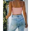 imageREORIA Womens Sexy Adjustable Spaghetti Strap Double Lined Seamless Camisole Tank Yoga Basic Crop TopsPink