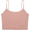 imageREORIA Womens Sexy Adjustable Spaghetti Strap Double Lined Seamless Camisole Tank Yoga Basic Crop TopsPink