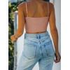 imageREORIA Womens Sexy Adjustable Spaghetti Strap Double Lined Seamless Camisole Tank Yoga Basic Crop TopsSienna