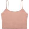 imageREORIA Womens Sexy Adjustable Spaghetti Strap Double Lined Seamless Camisole Tank Yoga Basic Crop TopsSienna