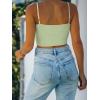 imageREORIA Womens Sexy Adjustable Spaghetti Strap Double Lined Seamless Camisole Tank Yoga Basic Crop TopsTender Greens