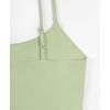 imageREORIA Womens Sexy Adjustable Spaghetti Strap Double Lined Seamless Camisole Tank Yoga Basic Crop TopsTender Greens