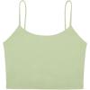 imageREORIA Womens Sexy Adjustable Spaghetti Strap Double Lined Seamless Camisole Tank Yoga Basic Crop TopsTender Greens