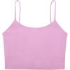 imageREORIA Womens Sexy Adjustable Spaghetti Strap Double Lined Seamless Camisole Tank Yoga Basic Crop TopsViolet