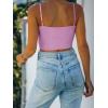 imageREORIA Womens Sexy Adjustable Spaghetti Strap Double Lined Seamless Camisole Tank Yoga Basic Crop TopsViolet
