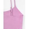 imageREORIA Womens Sexy Adjustable Spaghetti Strap Double Lined Seamless Camisole Tank Yoga Basic Crop TopsViolet