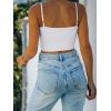 imageREORIA Womens Sexy Adjustable Spaghetti Strap Double Lined Seamless Camisole Tank Yoga Basic Crop TopsWhite