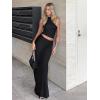 imageREORIA Womens Sexy Fold Over High Waisted Lounge Long Skirts Elegant Going Out Bodycon Maxi SkirtsArmy Green