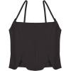 imageREORIA Womens Sexy Square Neck Trendy Sleeveless Adjustable Spaghetti Strap Corset Tank Crop TopsBlack