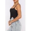 imageREORIA Womens Sexy Square Neck Trendy Sleeveless Adjustable Spaghetti Strap Corset Tank Crop TopsBlack